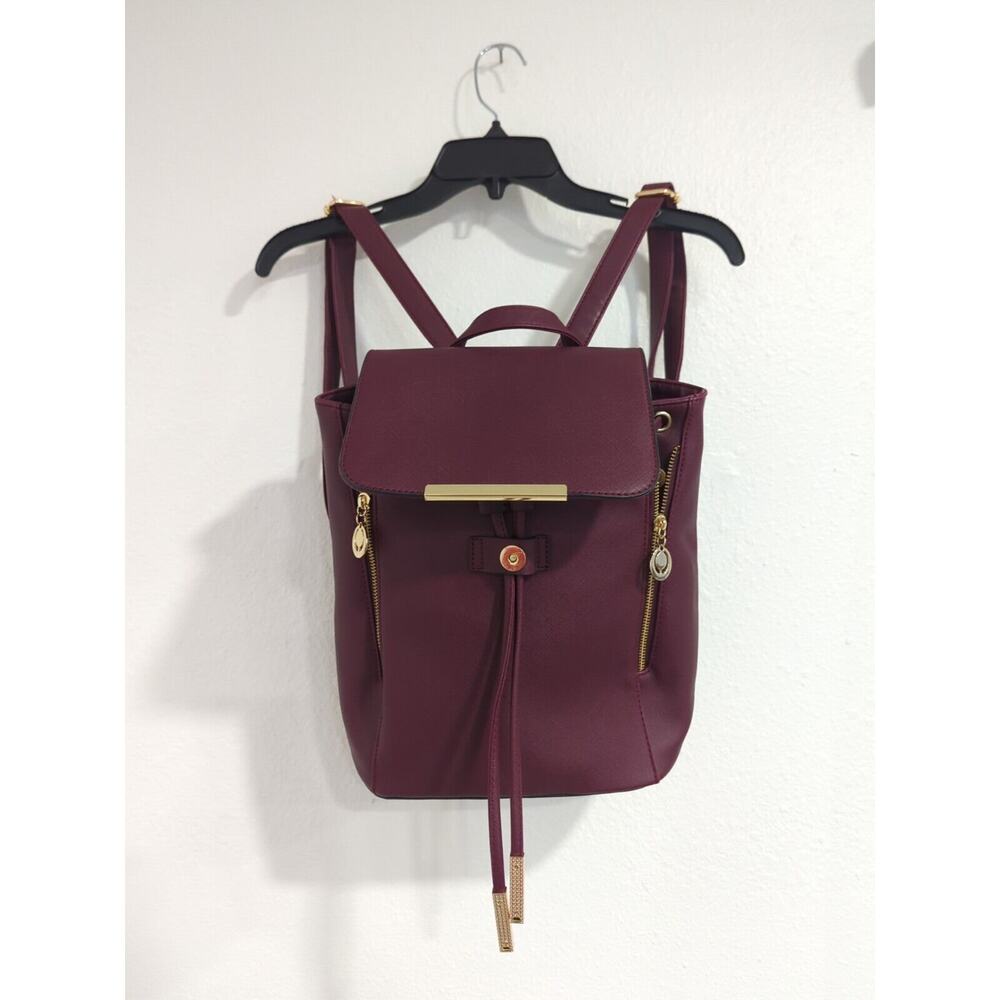 Wink Kangaroo Backpack Handbag Purse Burgundy Drawstring Back To School